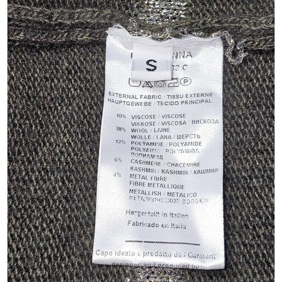 Pietronilla Women Wool Blend Metallic Accent Striped Longline Cardigan Sz S 2880 - Picture 8 of 12